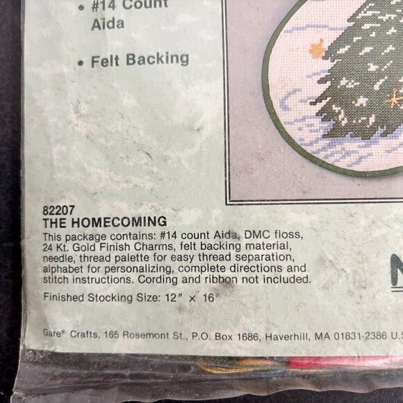 Counted Cross Stitch Stocking Kit The Homecoming Christmas Collection Charmables - Picture 4 of 6